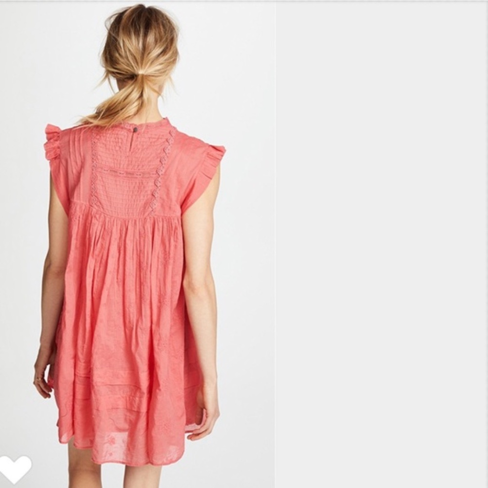 Free People Coral Pink Mini Dress - Picture 2 of 7